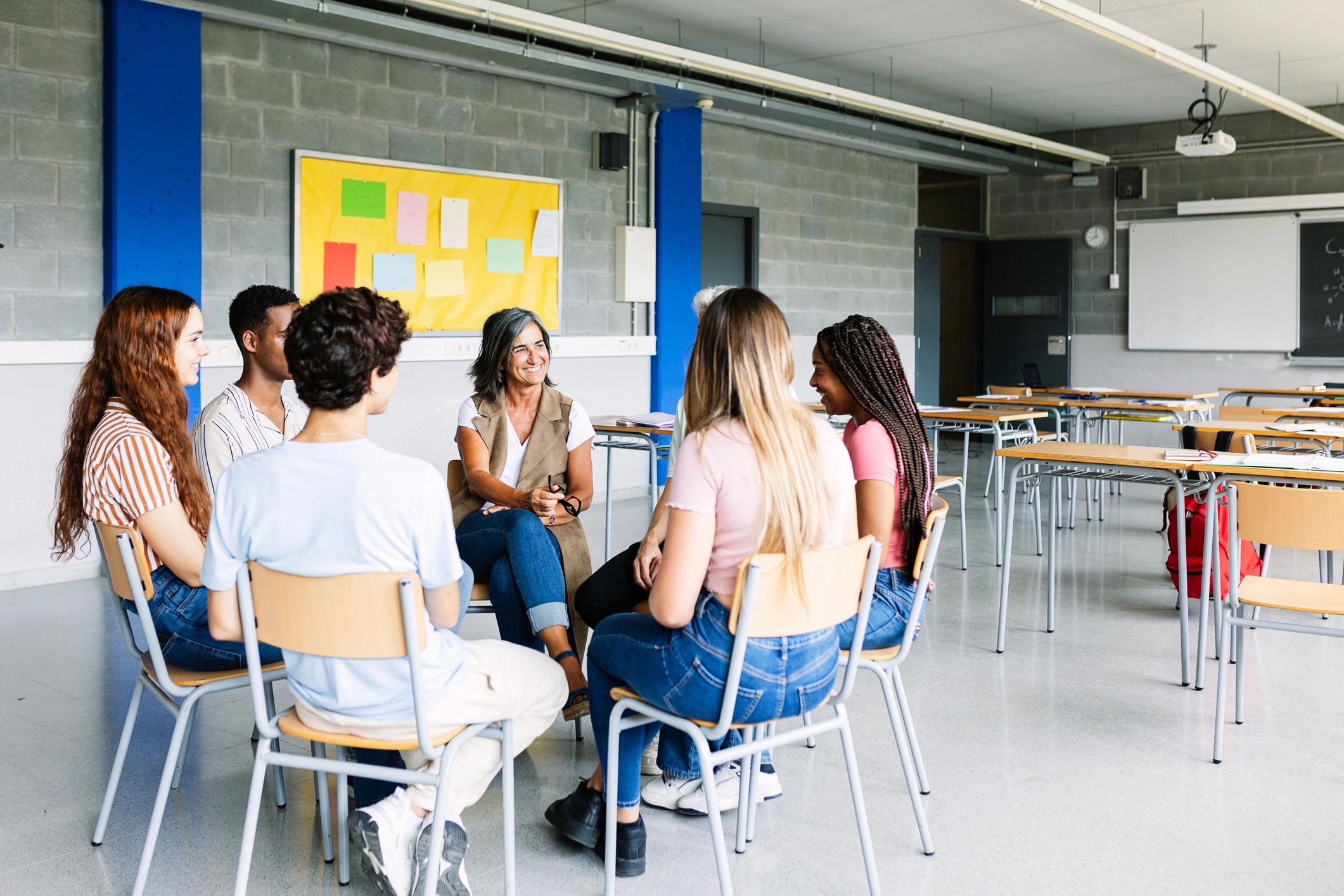 Students in a training program